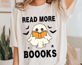 Halloween Png, Ghost Reading Book, Book Lover Halloween, Retro Halloween Png, Boo Halloween Png, Book Png, Teacher Halloween