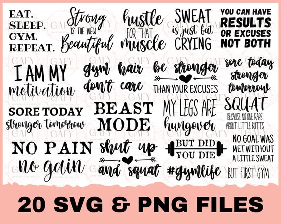Workout Svg Bundle, Gym Svg, Fitness Svg, Exercise Svg, workout tank top svg fitness svg Silhouette, Cricut, Digital