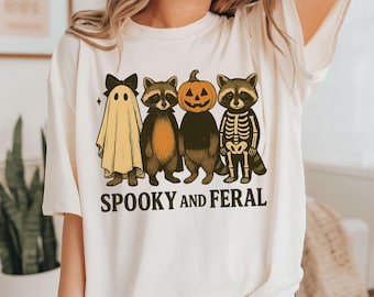 Spooky Raccoon Png, Halloween Raccoon Png, Cute Raccoon Ghost Png, Feral Shirt Design, Halloween Shirt Png
