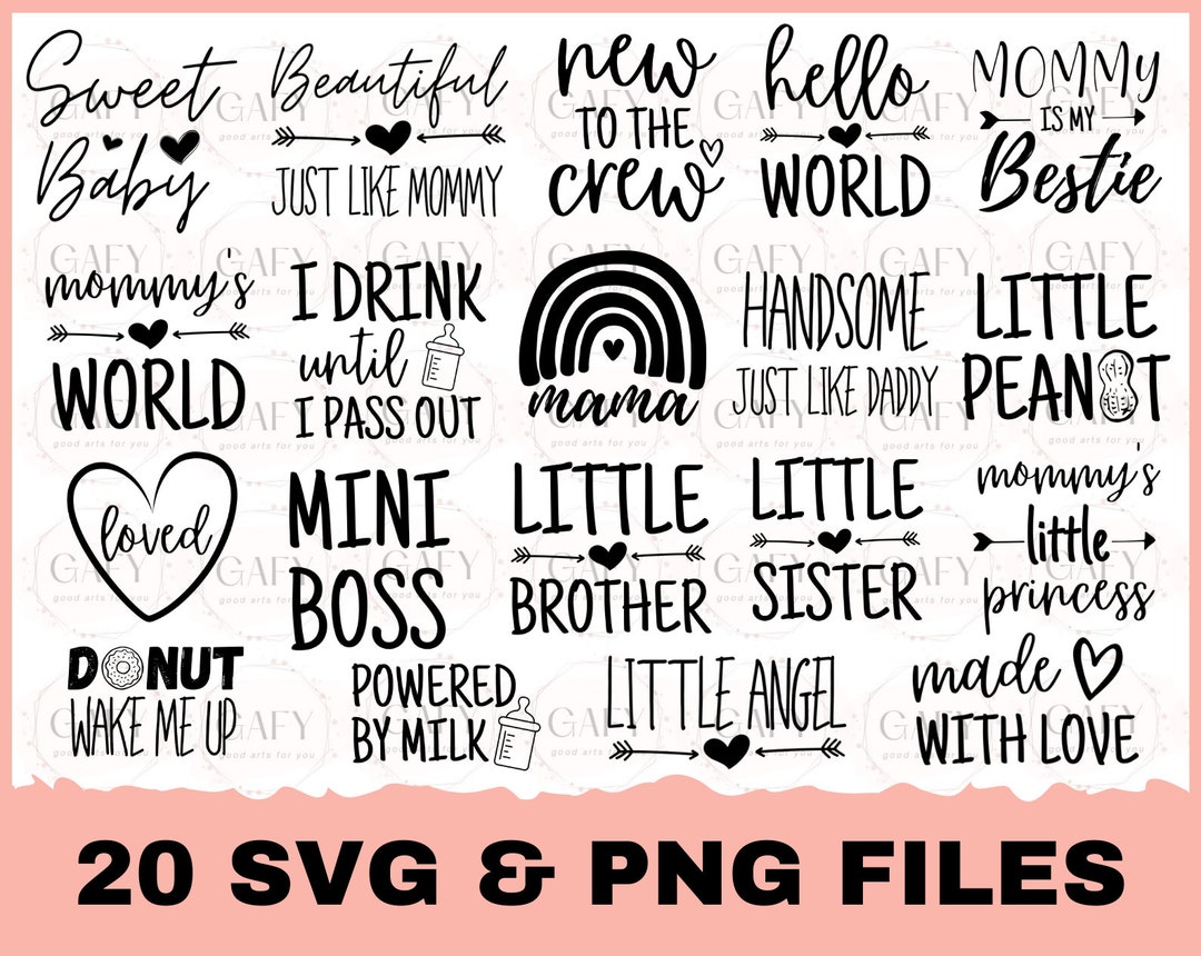 Baby Svg Bundle Hand Lettered Baby Quote Svg Newborn Svg Baby Etsy
