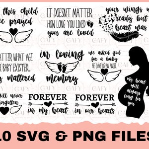 Angel Wings Svg, file Svg per Cricut, Infant Loss Svg, In Memory of svg, Silhouette Svg, Memorial Svg, Clipart, Download digitale