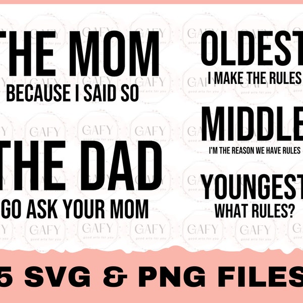 Sibling Rules svg Sibling Rivalry SVG Family Rules SVG printable diy shirt oldest child middle rules youngest dxf cricut silhouette digital