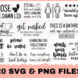 Paquete SVG de baño, Cita de baño, Baño svg, Potty Dance svg, Farmhouse svg, Signo de baño SVG, Baño divertido SVG, Cut File Cricut