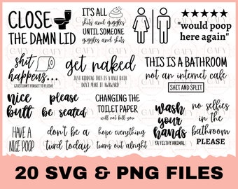 Bathroom SVG Bundle, Bathroom Quote, Restroom svg, Potty Dance svg, Farmhouse svg, Bathroom Sign SVG, Funny Bathroom SVG, Cut File Cricut