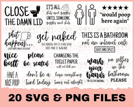 Bathroom SVG Bundle, Bathroom Quote, Restroom svg, Potty Dance svg, Farmhouse svg, Bathroom Sign SVG, Funny Bathroom SVG, Cut File Cricut