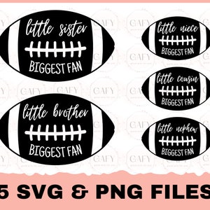 Pacote Svg de Futebol, Maior Fã Svg, Camisa de Futebol Feminino Svg, Irmã de Futebol, Irmão, Primo, Sobrinha Arquivo Svg para Cricut & Silhouette, Png