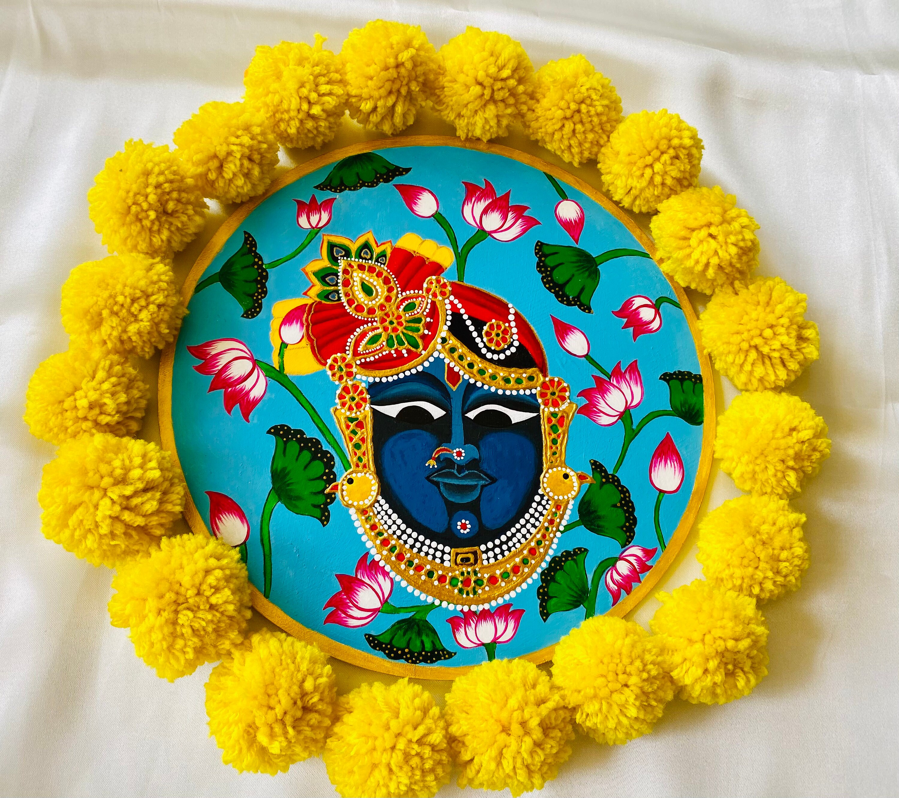 Lord Krishna Pichwai Painting Wall Decor Indian Art Wall Etsy