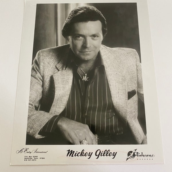 Mickey Gilley Original Promotional Black & White Musician Picture 8 x 10 1990's