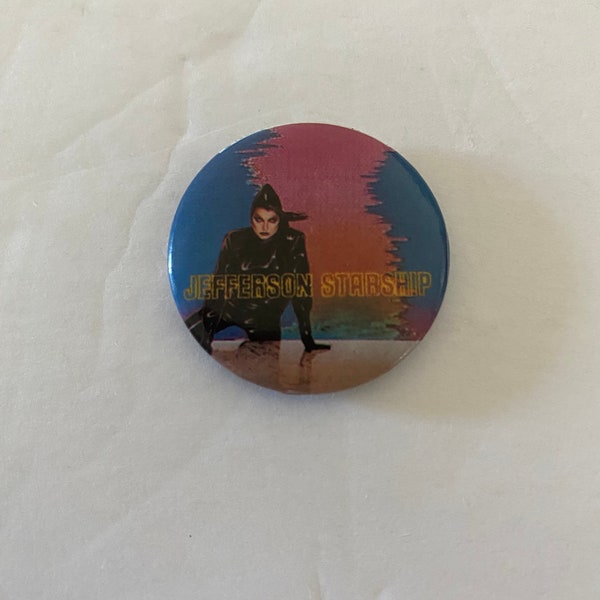 Jefferson Starship Modern Times Licensed Vintage Circular Pin, Pinback, Button 1982