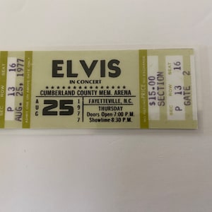 Elvis Presley Unbenutzte laminierte Karte Fayetteville, Navy 25.Aug.1977