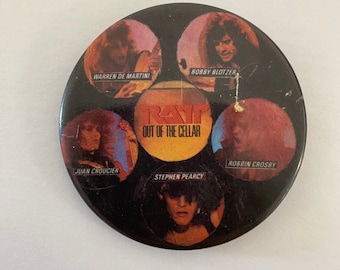 Ratt Out Of The Cellar Original Vintage Circular Pin, Pinback, Button