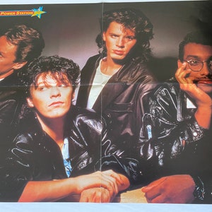 Póster original vintage de doble cara de The Power Station, Howard Jones y Paul Young, NOS 1986