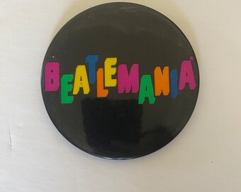 The Beatles “Beatlemania” Original Vintage Circular Pin, Pinback, Button 1970’s