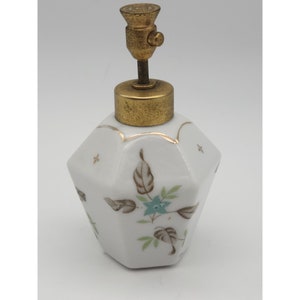 Vintage Dev Perfume Bottle Spray Porcelain Floral Mini Atomizer Mid Century MCM