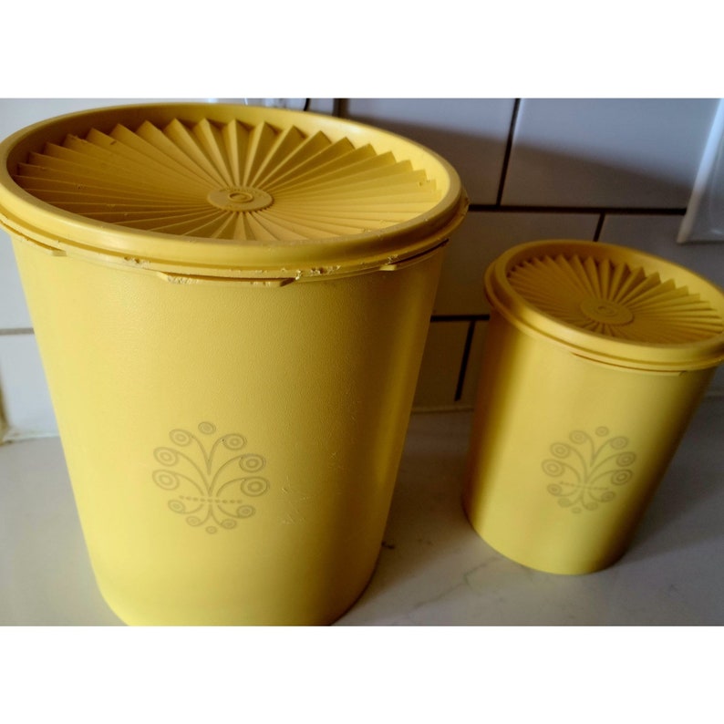 VTG Tupperware Canisters Starburst Servalier Nesting Harvest Etsy
