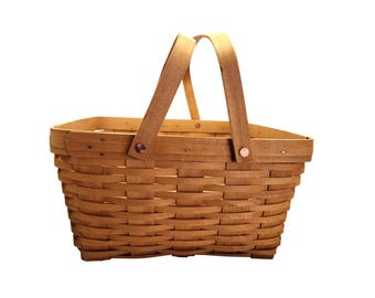 Longaberger Hostess Homecoming Basket Large Square Handle Riser 15x15x7.5"1999