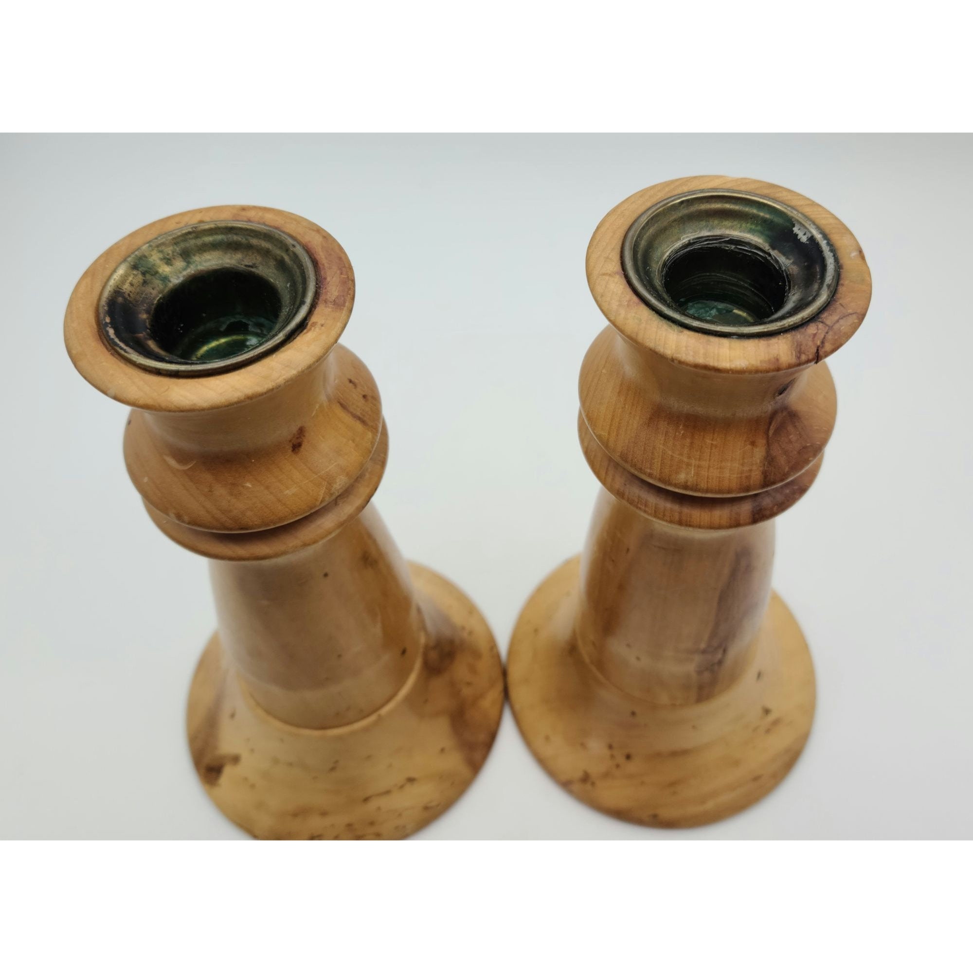 Vintage Wood Candlestick Holders Hand Turned Taper Candles Rustic 7 - Etsy