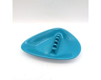 Vintage Anholt Ashtray Turquoise Melamine Mid Century MCM Atomic Boomerang