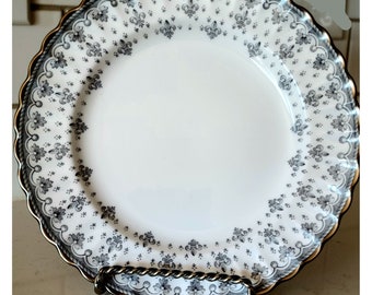 Spode Fleur de Lis Lys Gray Bone China Bread and Butter Plate s Spode Fleur de Lis Lys Gray Bone China Bread and Butter Plate s