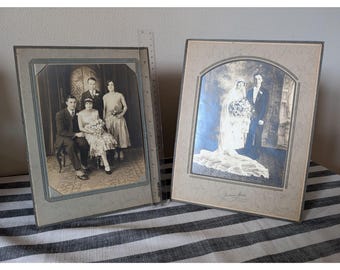 Antique Wedding Photo Portrait 1920s Cabinet Card Gradian Studio Klein Milwaukee