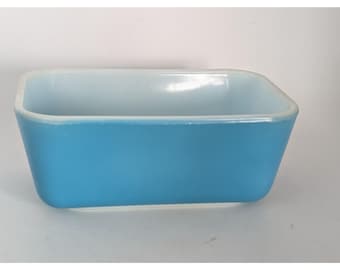 Vintage Pyrex Refrigerator Dish Turquoise Blue 502-B Mini Loaf Pan NO LID