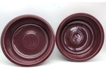 Fiesta Cinnabar Red 6-7/8” Round Cereal Soup Bowls Fiestaware Set of 2 *READ