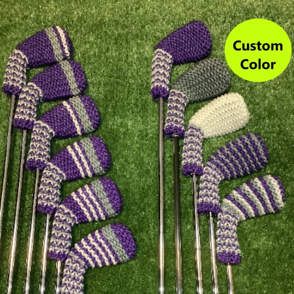 Clean Shot Headcovers Custom Iron Golf Club Headcovers Knit Golf Head Cover Set for Irons & Wedges
