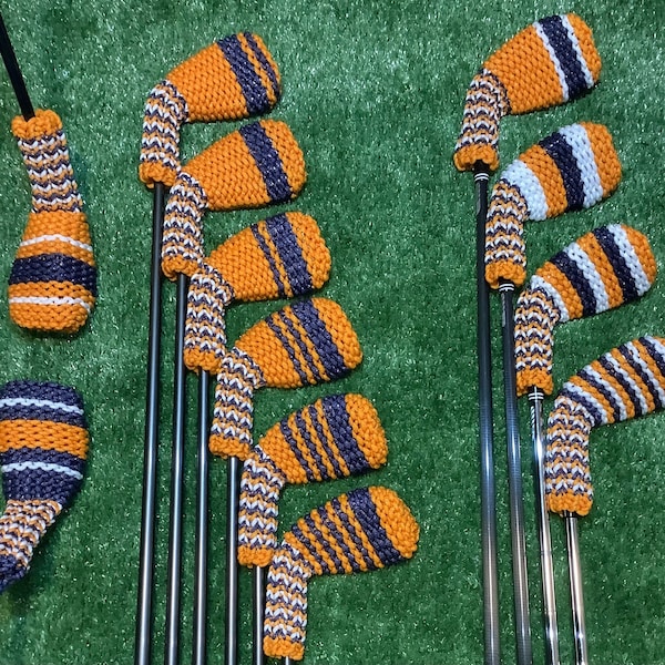 Orange Golf Head Covers Etsy