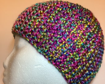 Loom Knit Pattern Basic Beanie Unisex Winter Hat Bulky #5 Yarn Knitting Instructions