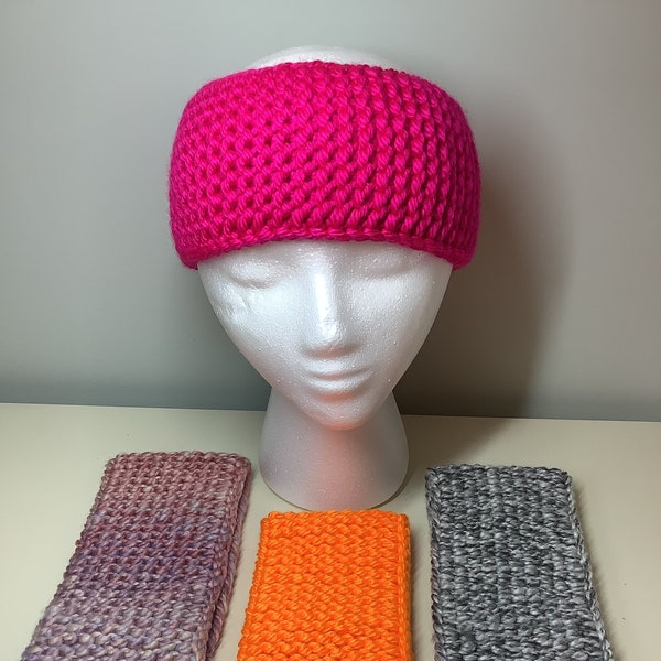 Women's Headband Ear Warmer Loom Knit Pattern Instructions Easy Beginner Level Gift