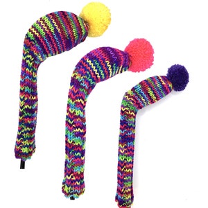 Nuovo Pom Pom Copricapo Lavorato A Maglia Per Mazz Da Golf Per Legni Driver Fairway Hybrid Con Etichetta Numerica 3 5 7 X Drop Shipping - Foto 3