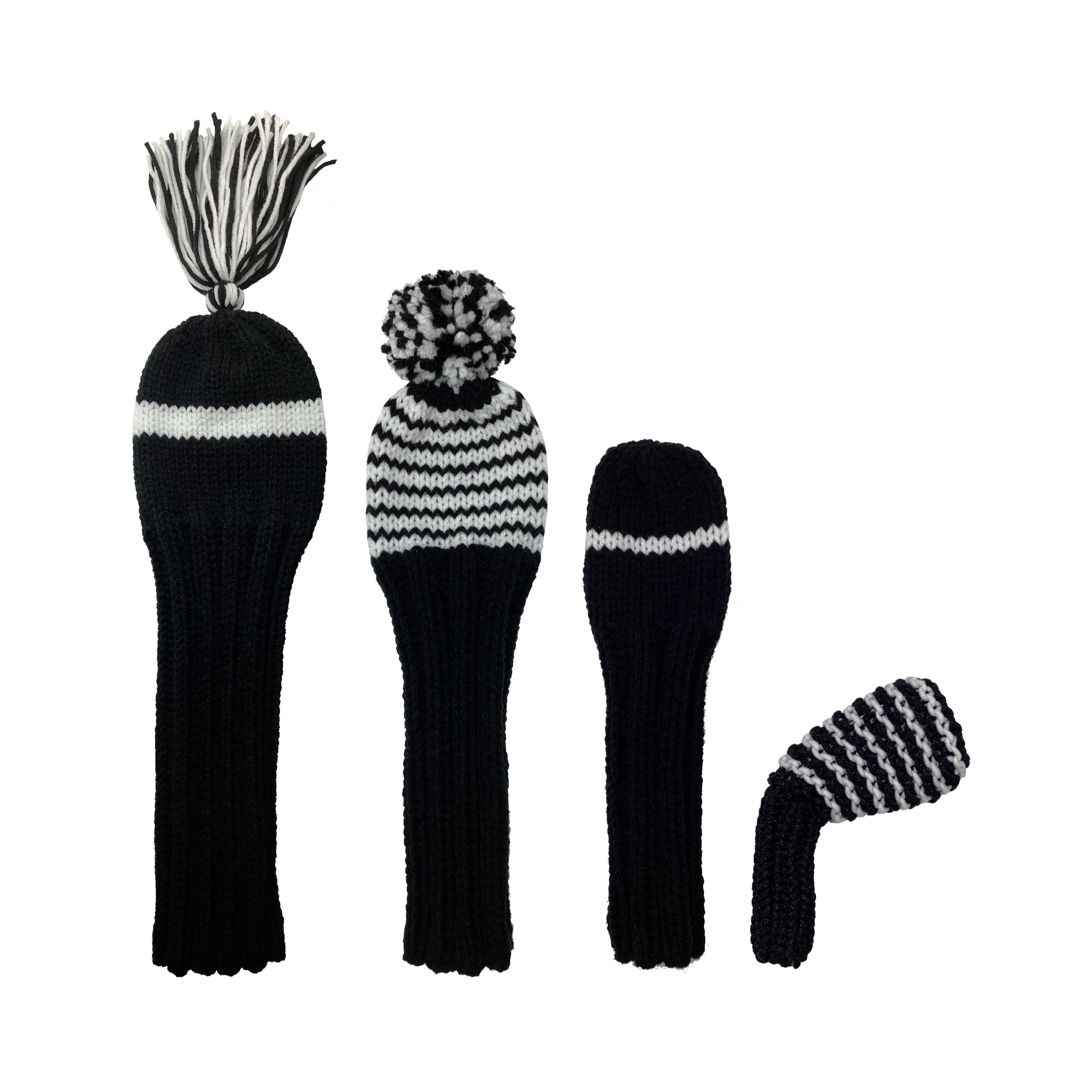 Housse De Tête De Club De Golf Universelle Noir Et Blanc - Modèle Hybride/rescue D'occasion