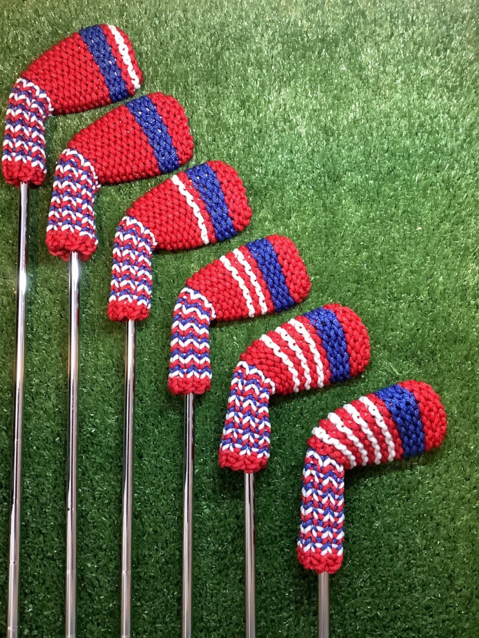 Clean Shot Headcovers Custom Iron Golf Club Headcovers Knit Etsy