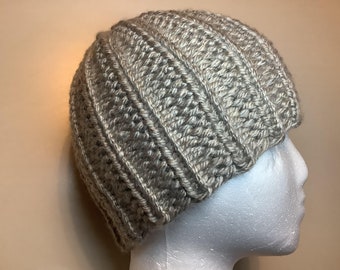 Loom Knit Hat Pattern Unisex Farrow Beanie Instructions Easy Beginner Level Project Knitting Gift