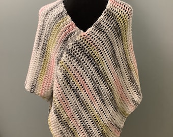 Loom Knit Poncho Pattern Easy Beginner Level Instructions with Step-by-Step Pictures Women's Shawl Wrap Sweater Knitting Gift