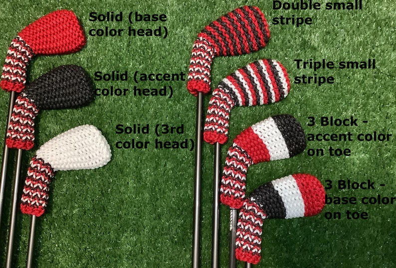 Clean Shot Headcovers Custom Iron Golf Club Headcovers Knit Etsy
