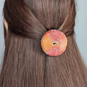 Handmade Gummy Peach Ring Hairclip/Magnet