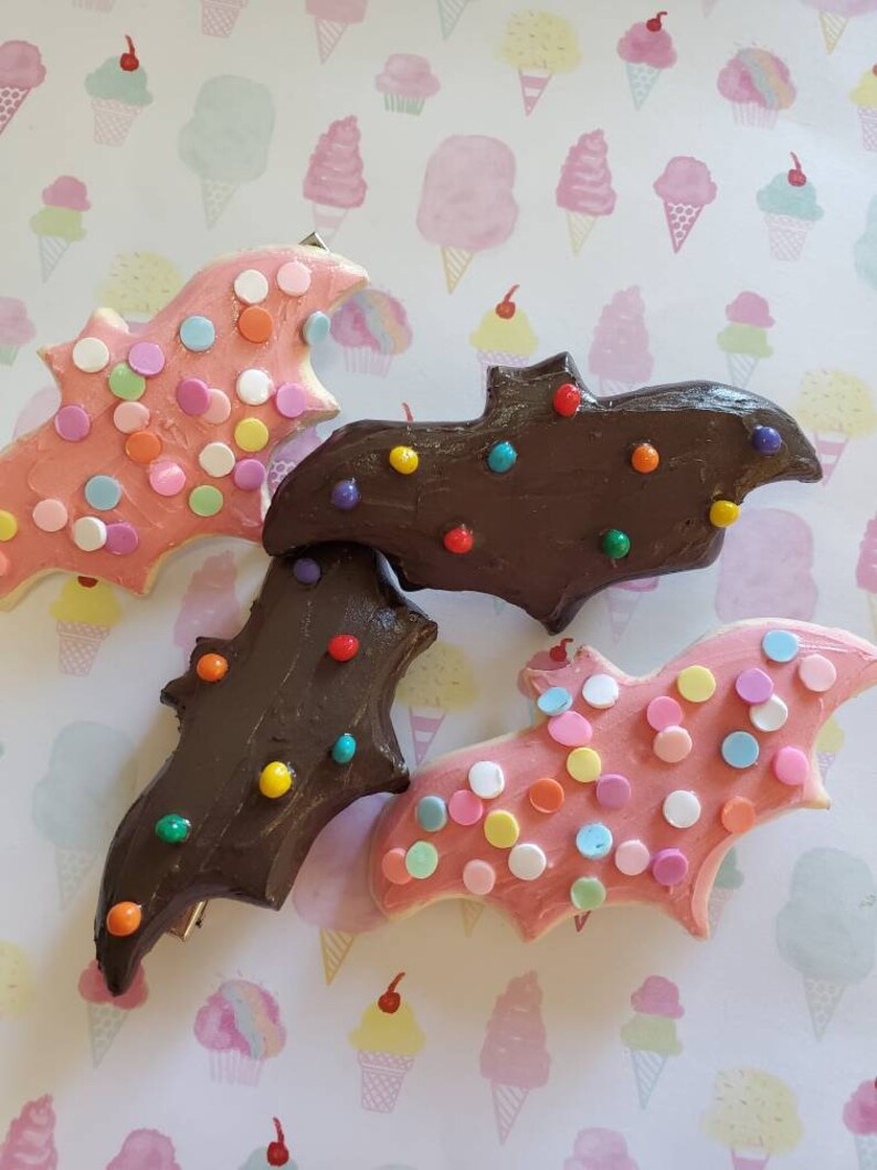 Bat Cosmic Brownie and Sugar Cookie Hair Clip Etsy