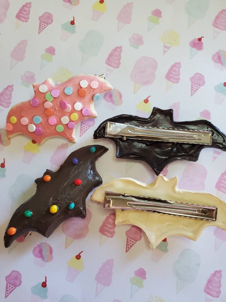 Bat Cosmic Brownie and Sugar Cookie Hair Clip Etsy
