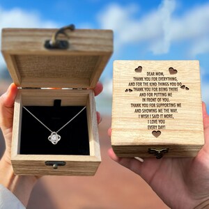 Querida mamá gracias por todo conjunto de regalo con collar amor nudo joyería para mamá caja de regalo regalo único para el día de la madre regalo especial mamá