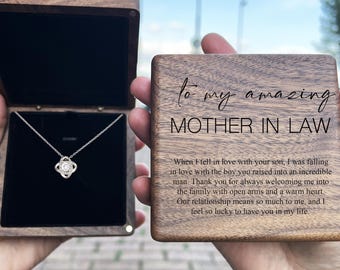 To My Mother In Law On My Wedding Day Gift Set Necklace Gift Box Engraved Sentimental Message Gift For Mother In Law From Bride Daughter