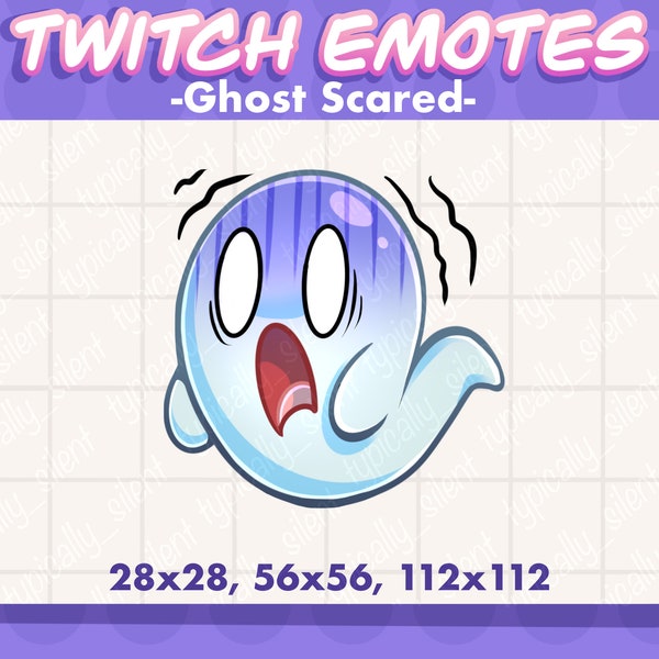 Scared Ghost Emote/ Halloween Twitch Emote/ Spooky Goth Ghost/ kawaii emotes for twitch discord and youtube