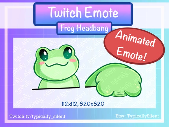 Animated Frog Emote for Twitch, Discord, Toad Facepalm, Slam, Headbang,  Bonk, Cat Jam Memecute Kawaii Ribbit Froggy Dance 