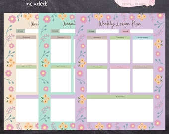 Lesson Planner Template | PDF & PNG Format | Set of 3