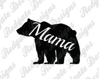 Mama Bear Vinyl Decal for Car, Truck, Van, Window, Phone, Laptop any non porous smooth surface. Various Sizes & Colors.
