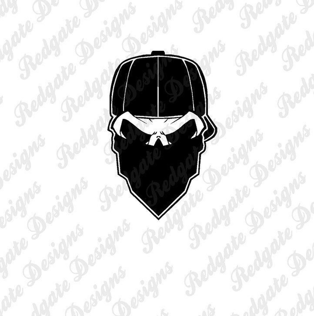 Skull W/ Bandana Vinyl Decal for Car, Truck, Van, Window, Phone, Laptop