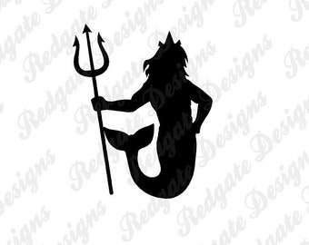 Merman Vinyl Decal for Car, Truck, Van, Window, Phone, Laptop any non porous smooth surface. Various Sizes & Colors.