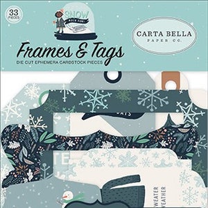 Snow Much Fun Carta Bella Frames and Tags for Scrapbooking, Cardmaking, or Paper Crafts