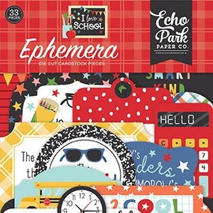 I Love School Eco Park Ephemera für Scrapbooking, CardMaking oder Paper Crafts