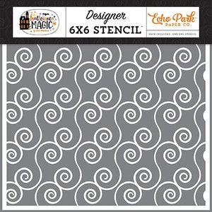 Halloween Magic Spell Swirl Stencil for Scrapbooking, Cardmaking, or Paper Crafts